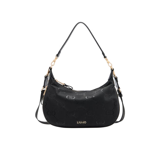 Borsa hobo media da donna in nylon logato