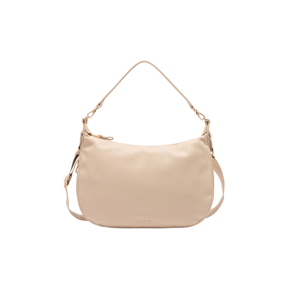 Borsa Hobo Grande da donna in tinta unit beige