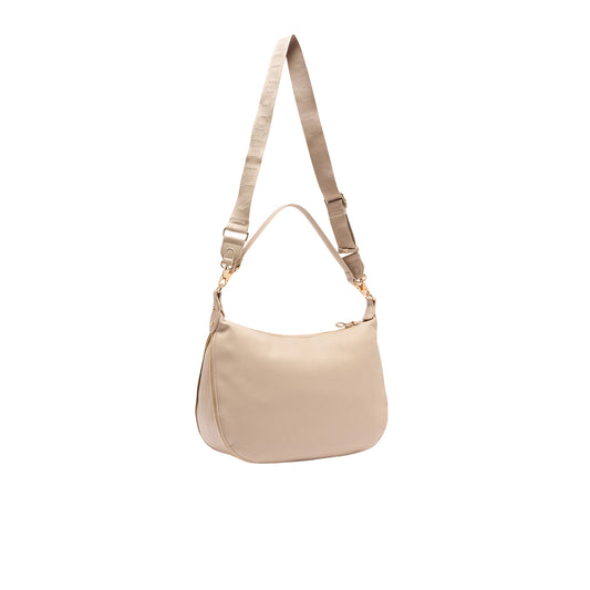Borsa Hobo Grande da donna in tinta unit beige retro