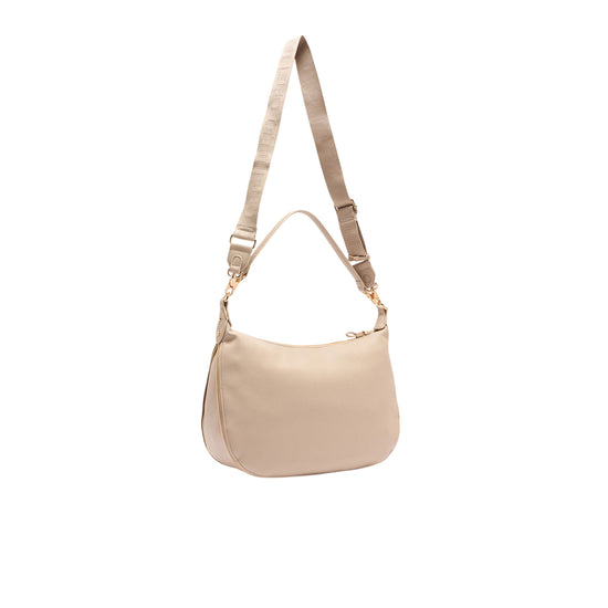 Borsa Hobo Grande da donna in tinta unit beige retro