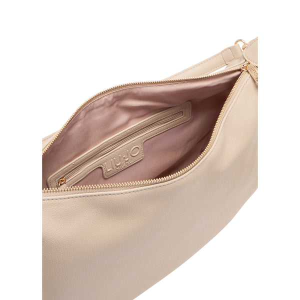 Borsa Hobo Grande da donna in tinta unit beige interno