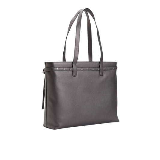 Borsa tote Donna con cinturino decorativo grigio