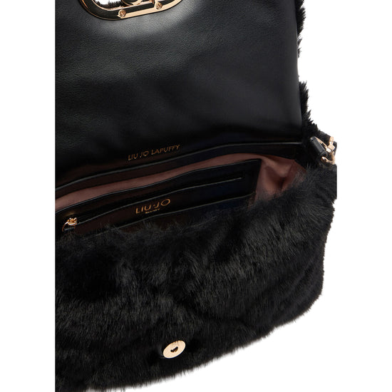 Borsa Donna LaPuffy media in pelliccia nera interno