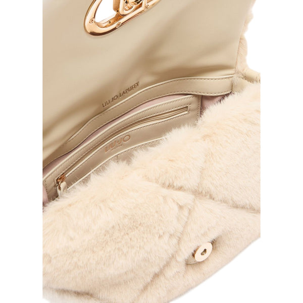 Borsa Donna LaPuffy media in pelliccia beige interno