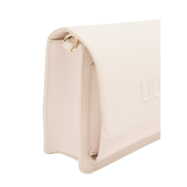 Borsa a tracolla Donna con logo in rilievo Bianco dettaglio