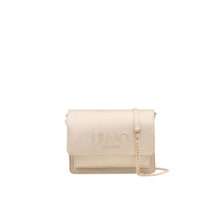 Borsa a tracolla Donna con logo in rilievo Oro