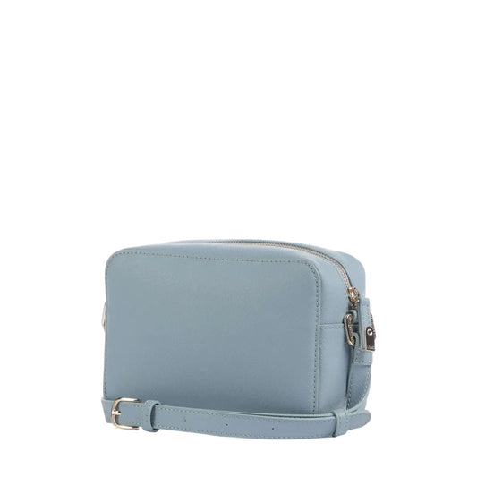 Borsa a tracolla Donna con logo a rilievo Azzurro retro