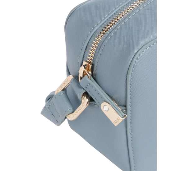 Borsa a tracolla Donna con logo a rilievo Azzurro dettaglio