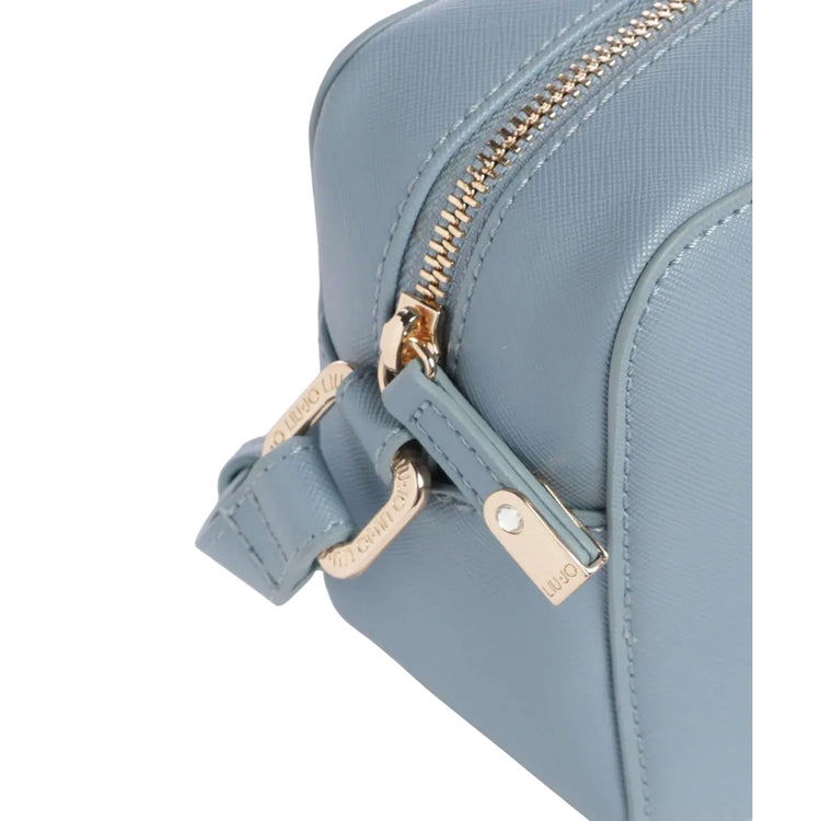 Borsa a tracolla Donna con logo a rilievo Azzurro dettaglio