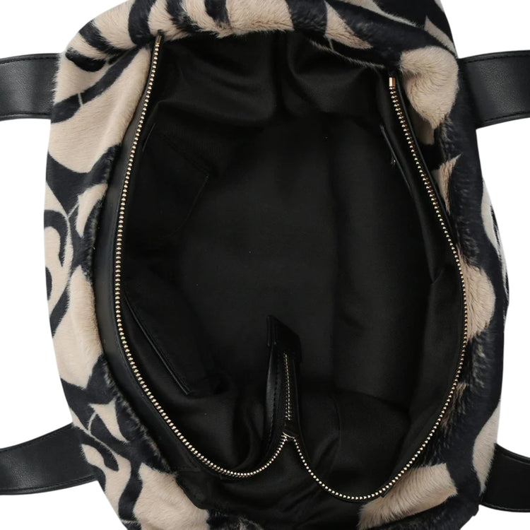 Borsa Hobo grande con logo all over interno