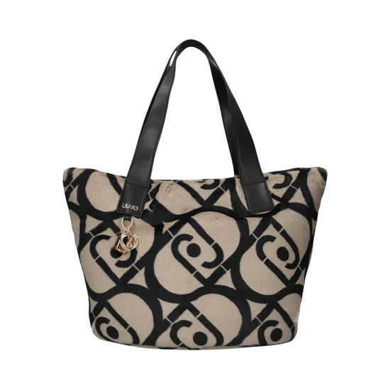 Borsa Hobo grande con logo all over