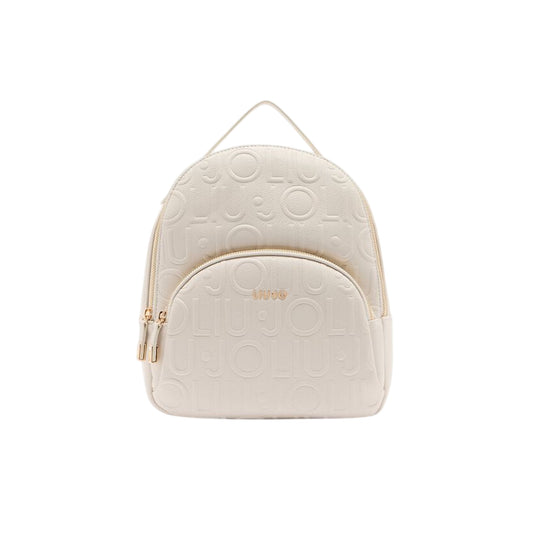Zaino medio Donna con logo a rilievo Bianco