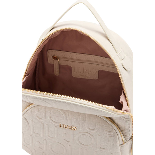 Zaino medio Donna con logo a rilievo Bianco interno
