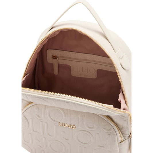Zaino medio Donna con logo a rilievo Bianco interno