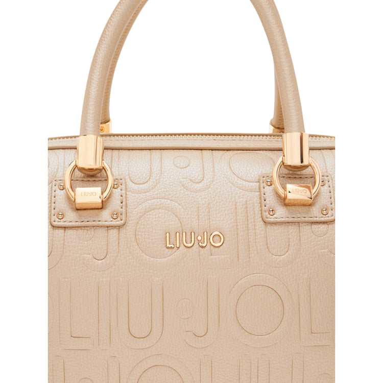 Borsa a bauletto piccola con logo all over dettaglio