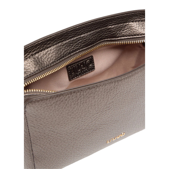 Mini Borsa a tracolla marrone metallizzato interno