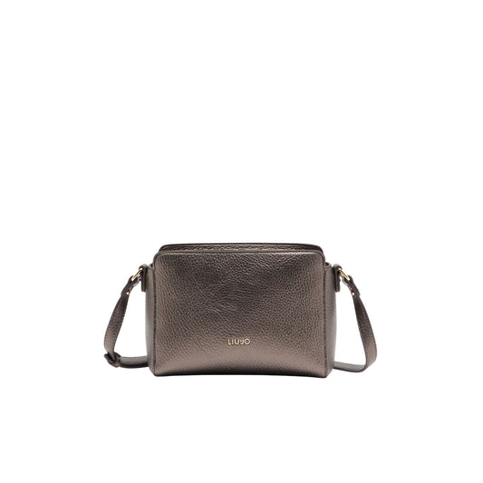 Mini Borsa a tracolla marrone metallizzato