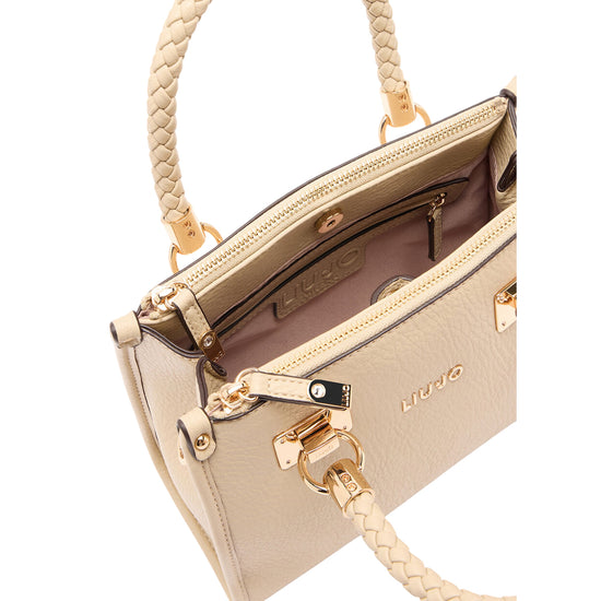 Borsa a mano piccola Donna con manici intrecciati interno