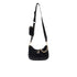 Borsa hobo piccola a tracolla nera con catena