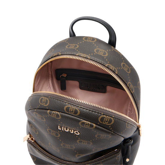 Zaino medio Donna nero con logo all over interno