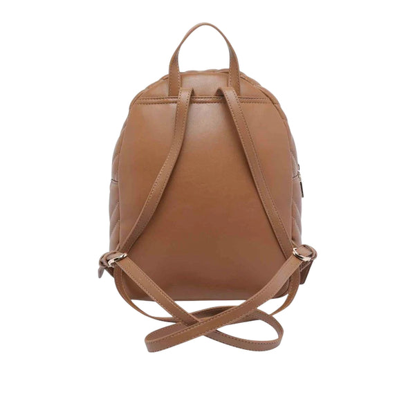 Zaino Donna matelassé con tasca con zip marrone retro