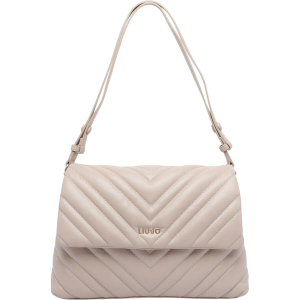 Borsa hobo media a tracolla matelassé Beige