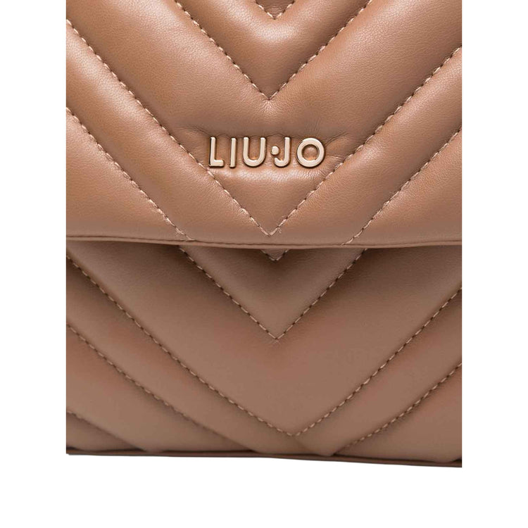 Borsa hobo media a tracolla matelassé Marrone dettaglio