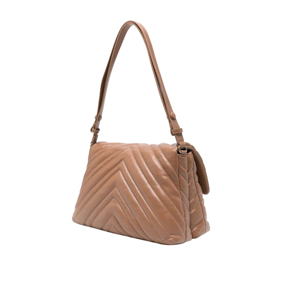 Borsa hobo media a tracolla matelassé Marrone retro