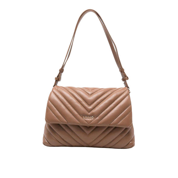 Borsa hobo media a tracolla matelassé Marrone