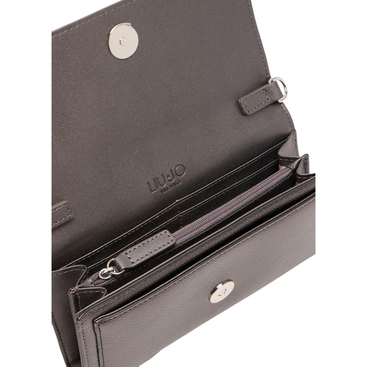 Portafoglio Donna con catena dorata color Grigio interno