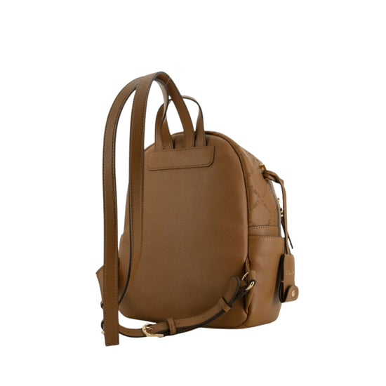 Zaino Donna marrone con logo a rilievo all over retro