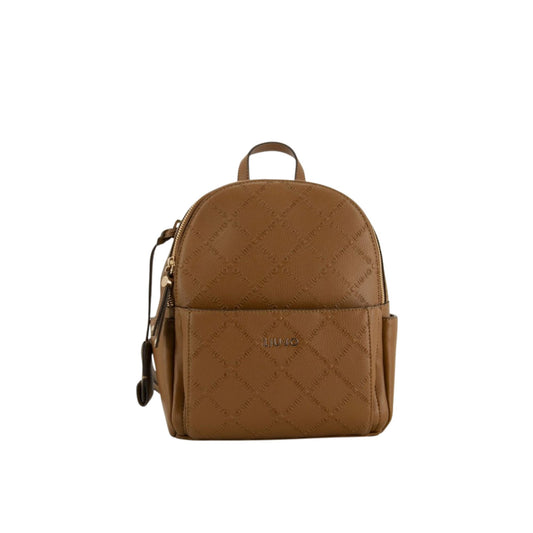 Zaino Donna marrone con logo a rilievo all over
