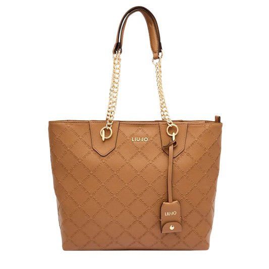Shopping bag Donna con logo rilievo a rombi Marrone