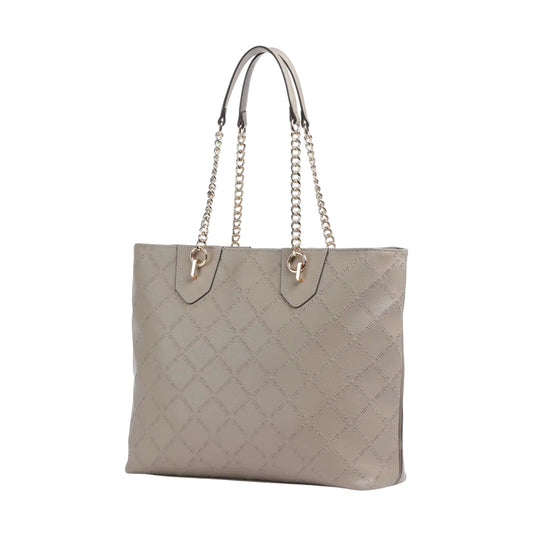 Shopping bag Donna con logo rilievo a rombi Grigio