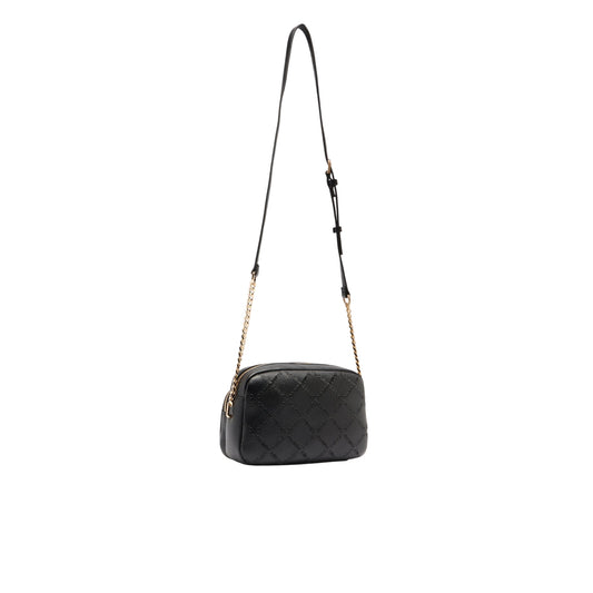 Borsa a tracolla media Donna con motivo rombi Nero reetro