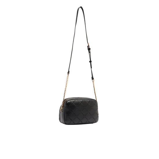 Borsa a tracolla media Donna con motivo rombi Nero reetro