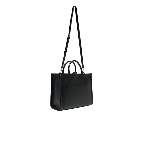 Borsa Donna media a mano con charm Nero retro con tracolla