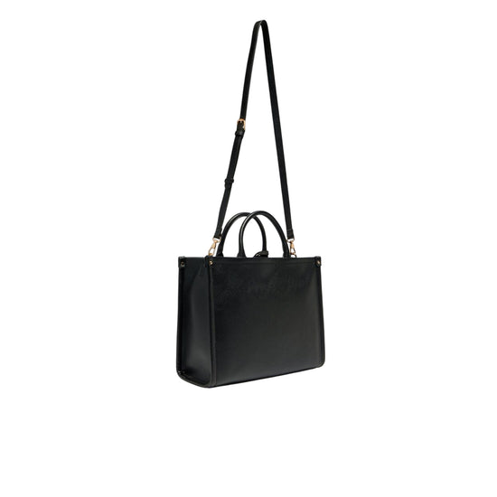 Borsa Donna media a mano con charm Nero retro con tracolla