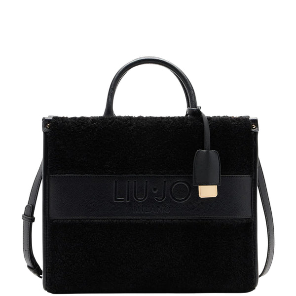 Borsa grande Donna effetto teddy nero