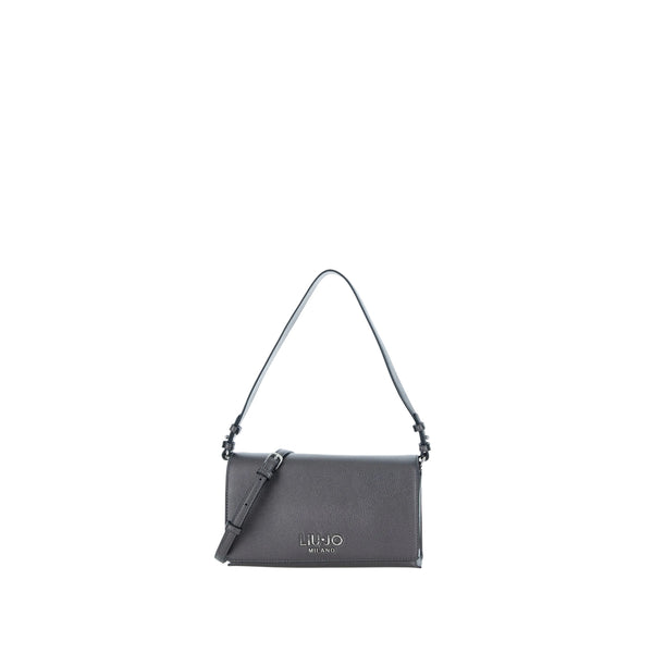 Borsa a spalla con logo Grigio