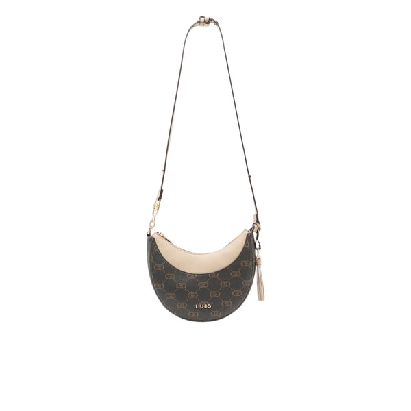 Borsa hobo media da donna con stampa logo