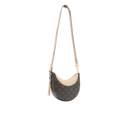 Borsa hobo media da donna con stampa logo retro