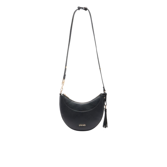 Borsa a spalla media da donna con charm Nero