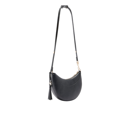 Borsa a spalla media da donna con charm Nero retro