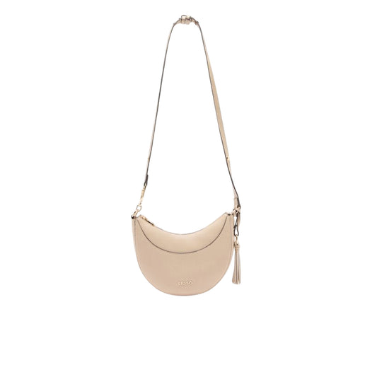 Borsa a spalla media da donna con charm Beige