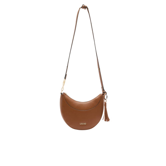 Borsa a spalla media da donna con charm Marrone