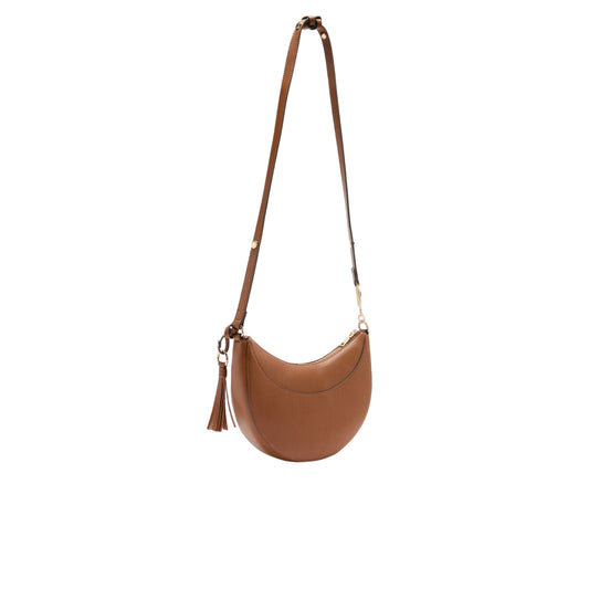 Borsa a spalla media da donna con charm Marrone retro