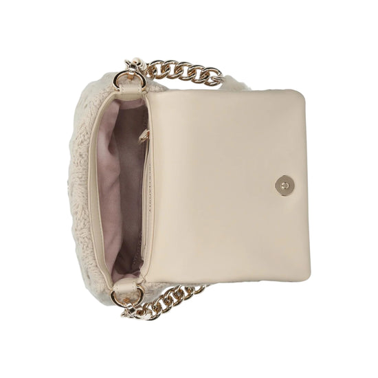 Borsa a spalla in maglia a trecce Beige interno