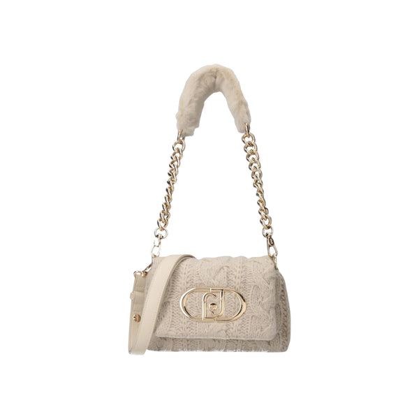 Borsa a spalla in maglia a trecce Beige