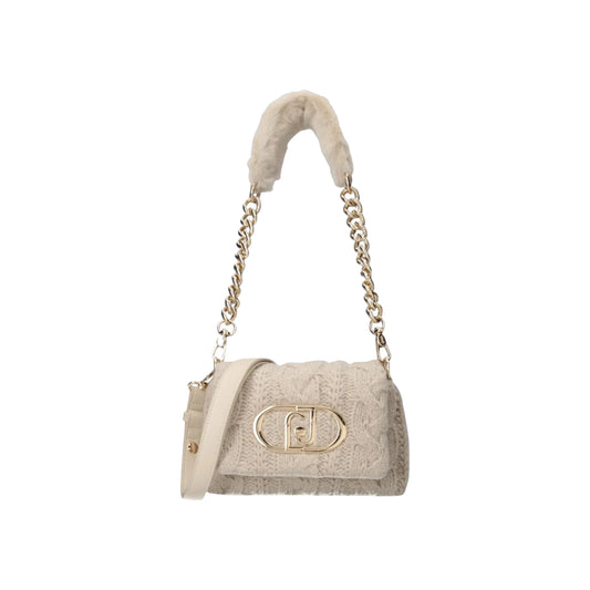 Borsa a spalla in maglia a trecce Beige